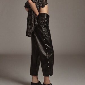 Anthropologie faux leather studded trousers